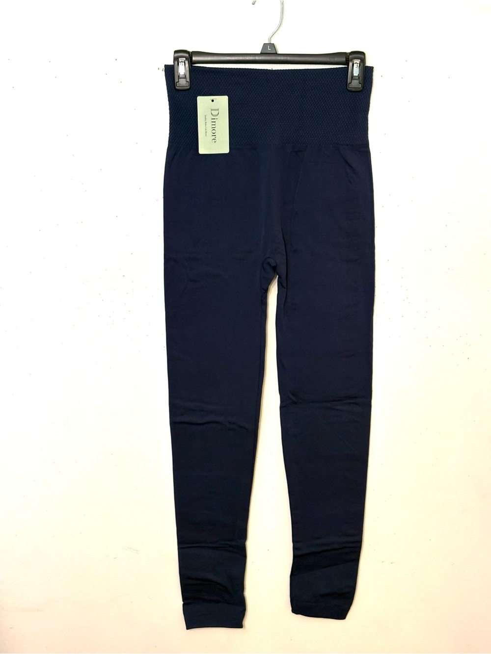 Dimore Navy High-Waist Leggings. Size L. NWT.